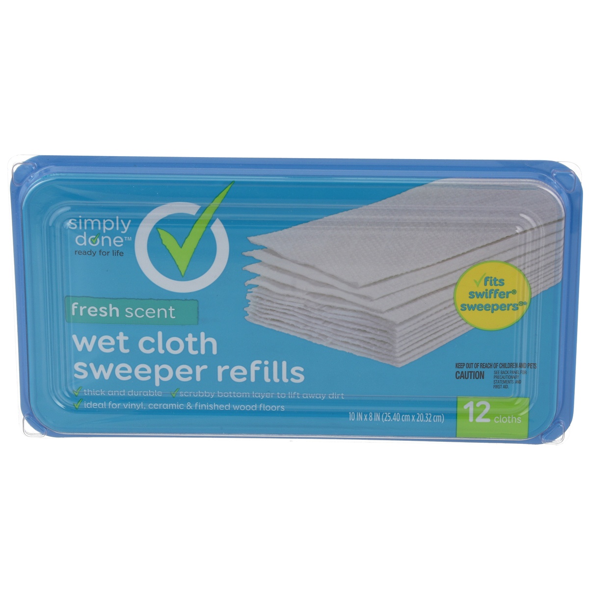 slide 1 of 1, Simply Done Wet Cloth Sweeper Refills, Fresh, 12 ct