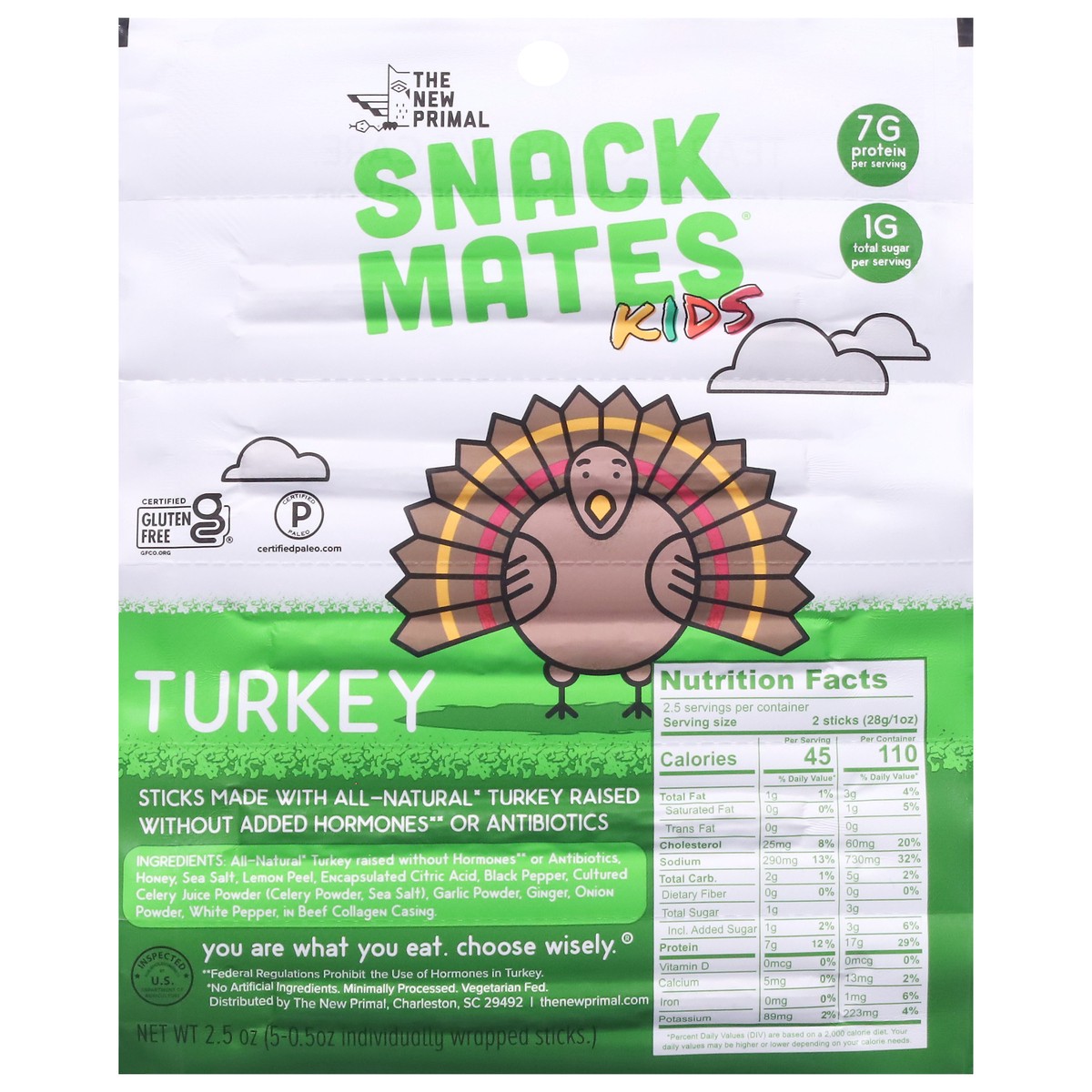 slide 1 of 1, Snack Mates Kids Turkey Meat Snacks 5 - 0.5 oz Sticks, 2.5 oz