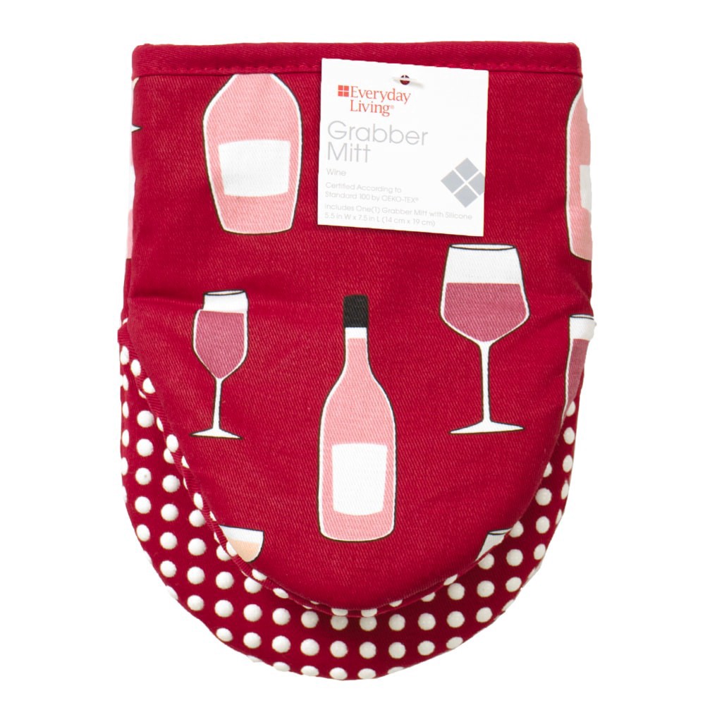 slide 3 of 4, Everyday Living Grabber Oven Mitt - Wine, 1 ct