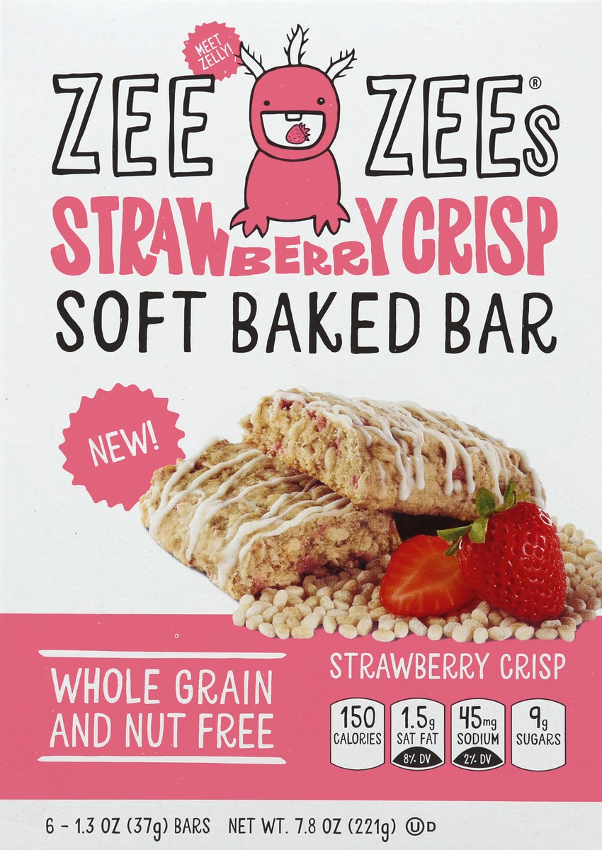 slide 1 of 7, Zee Zees Zee Zee’s Soft Baked Bars - Strawberry Crisp, 6 ct