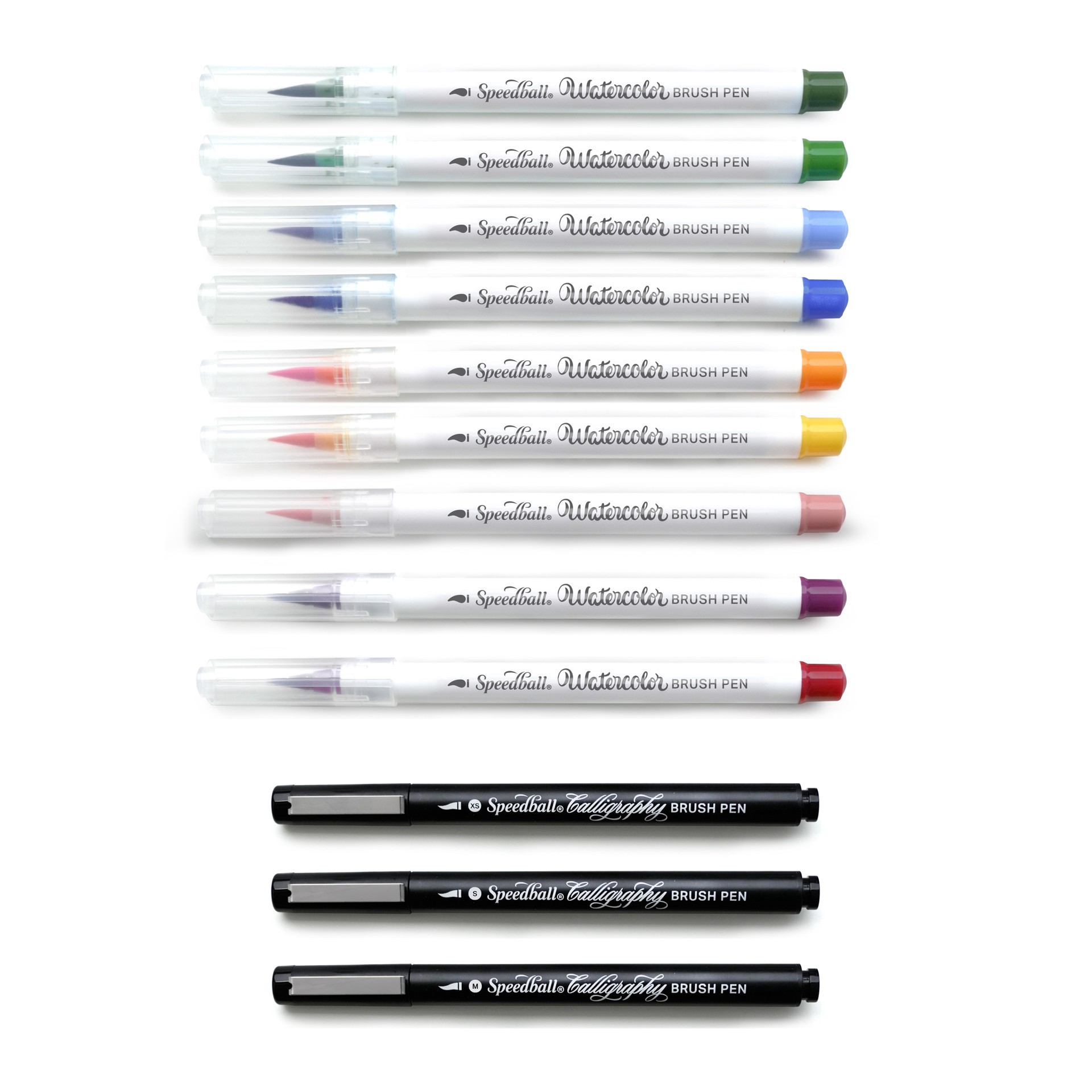 slide 5 of 5, Speedball Hand-Lettering Calligraphy & Watercolor Brush Marker Set, 12 ct
