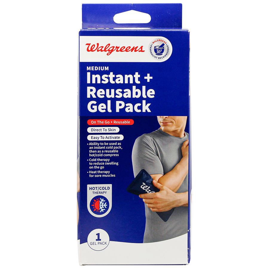 slide 1 of 4, Walgreens Instant + Reusable Gel Cold Compress, 1 ct