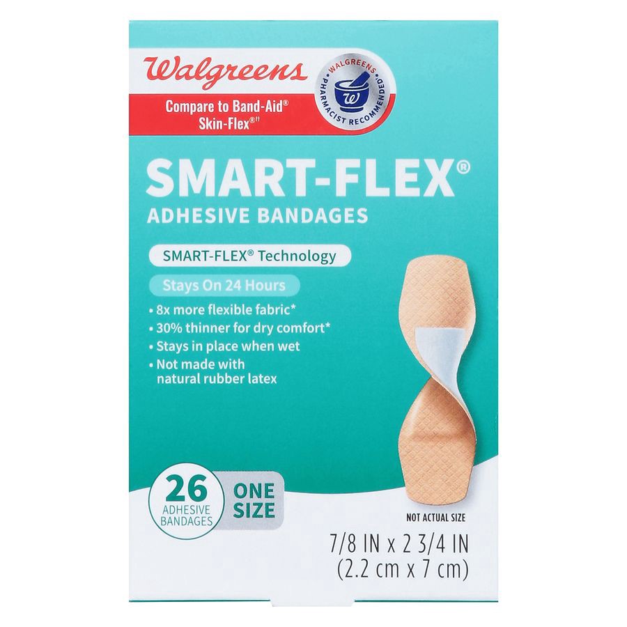 slide 3 of 5, Walgreens Performance Fabric One Size Bandages, 26 ct