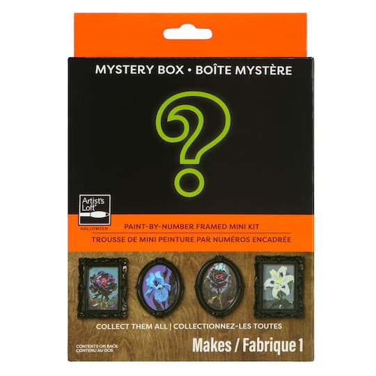 slide 1 of 3, Artists Loft Mystery 1 3.4 in x 5.6 in Mystery Dark Flower Paint-By-Number Framed Mini Kit By Artist's Loft, 3.4 in x 5.6 in