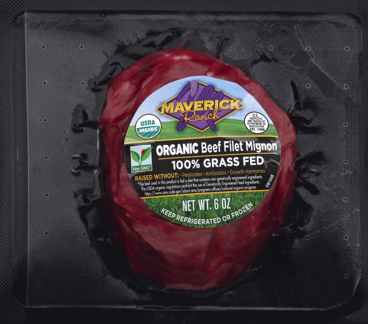 slide 1 of 6, Maverick Ranch Beef, Organic, Filet Mignon, 6 oz