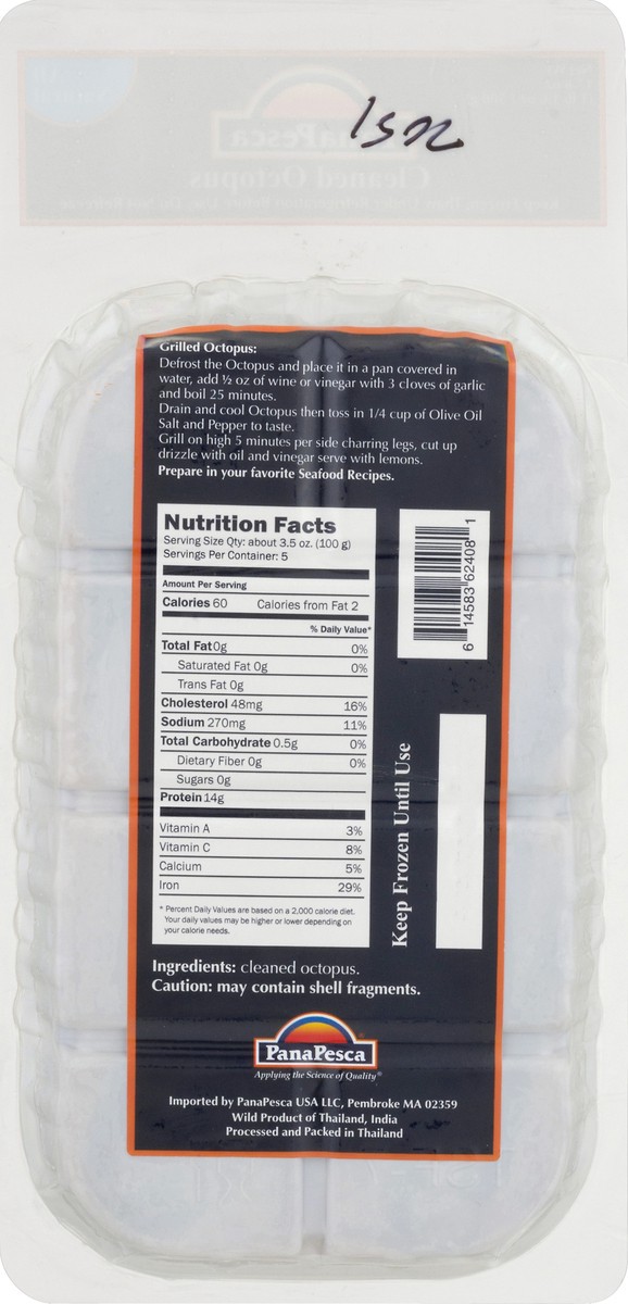 slide 10 of 10, PanaPesca Whole Cleaned Octopus Skin Pack, 1.1 lb