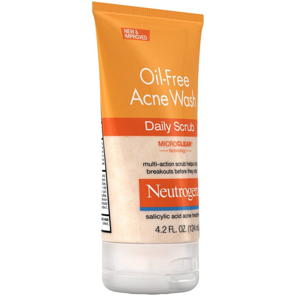 slide 2 of 6, Neutrogena Oil-Free Acne Face Wash Daily Scrub With Salicylic Acid, 4.2 fl oz
