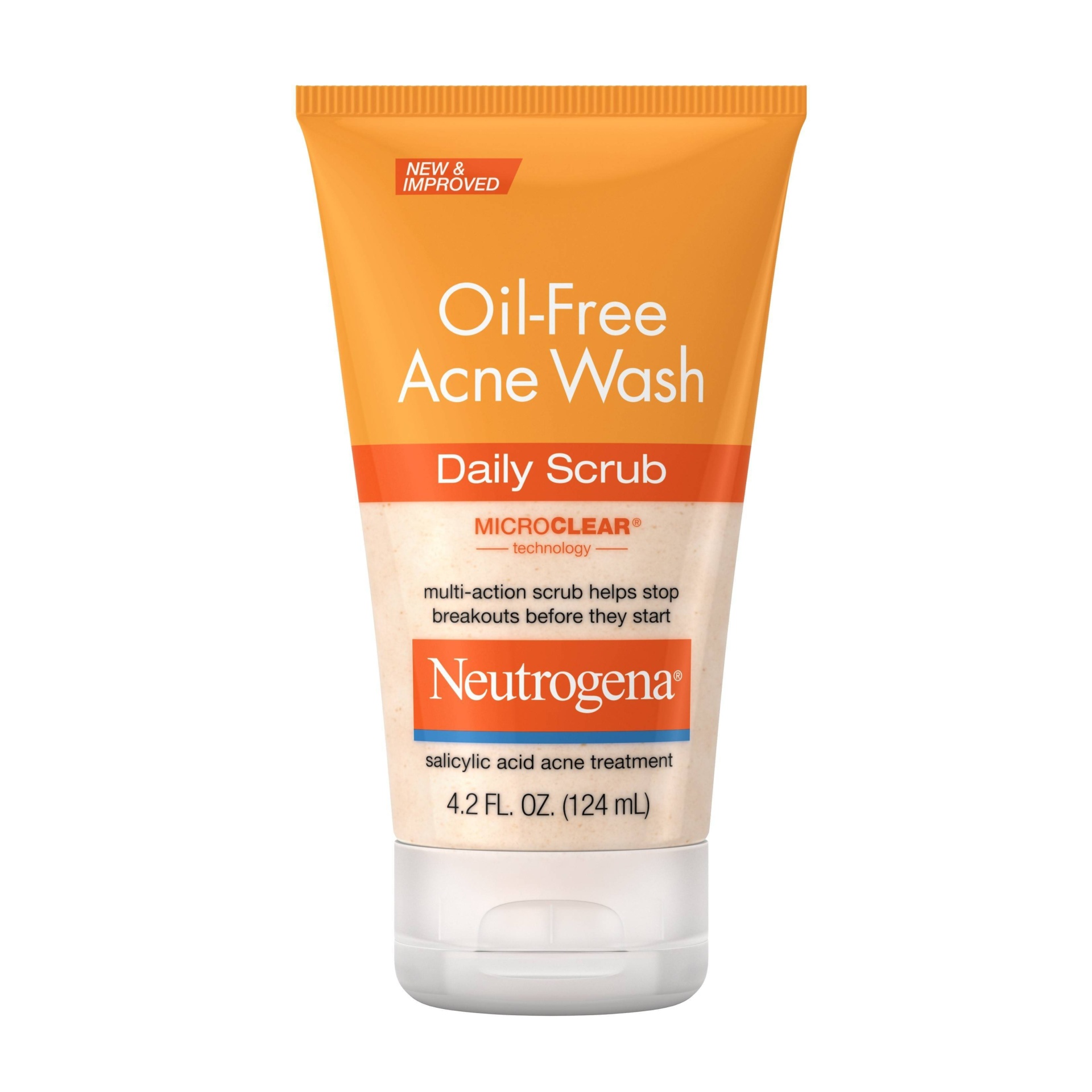 slide 1 of 6, Neutrogena Oil-Free Acne Face Wash Daily Scrub With Salicylic Acid, 4.2 fl oz