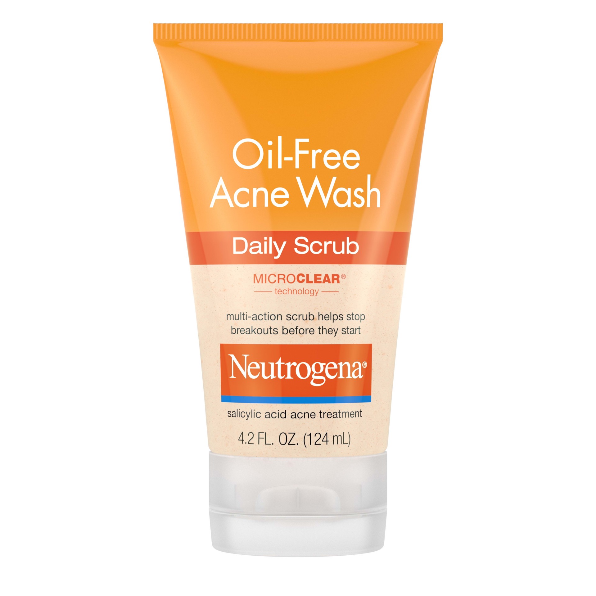 slide 1 of 7, Neutrogena Oil-Free Acne Face Wash Daily Scrub with Salicylic Acid - 4.2 fl oz, 4.20 fl oz