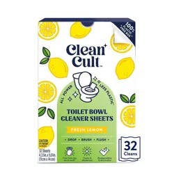Cleancult Fresh Lemon Toilet Bowl Cleaner Sheets - 32ct