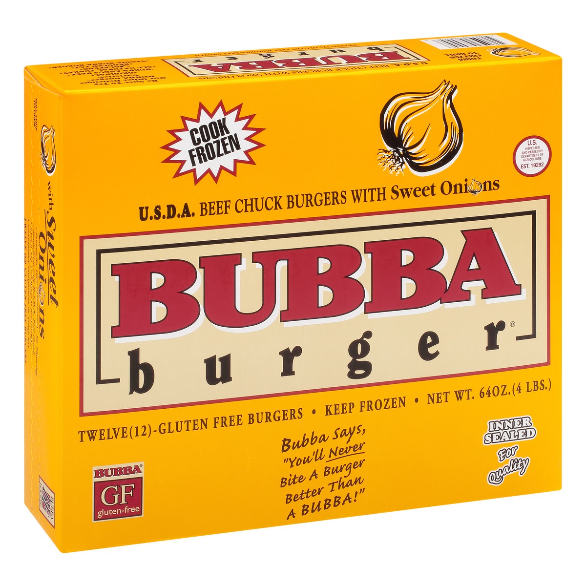 slide 8 of 9, BUBBA Burger Beef Chuck with Sweet Onions Burgers 12 ea, 12 ct