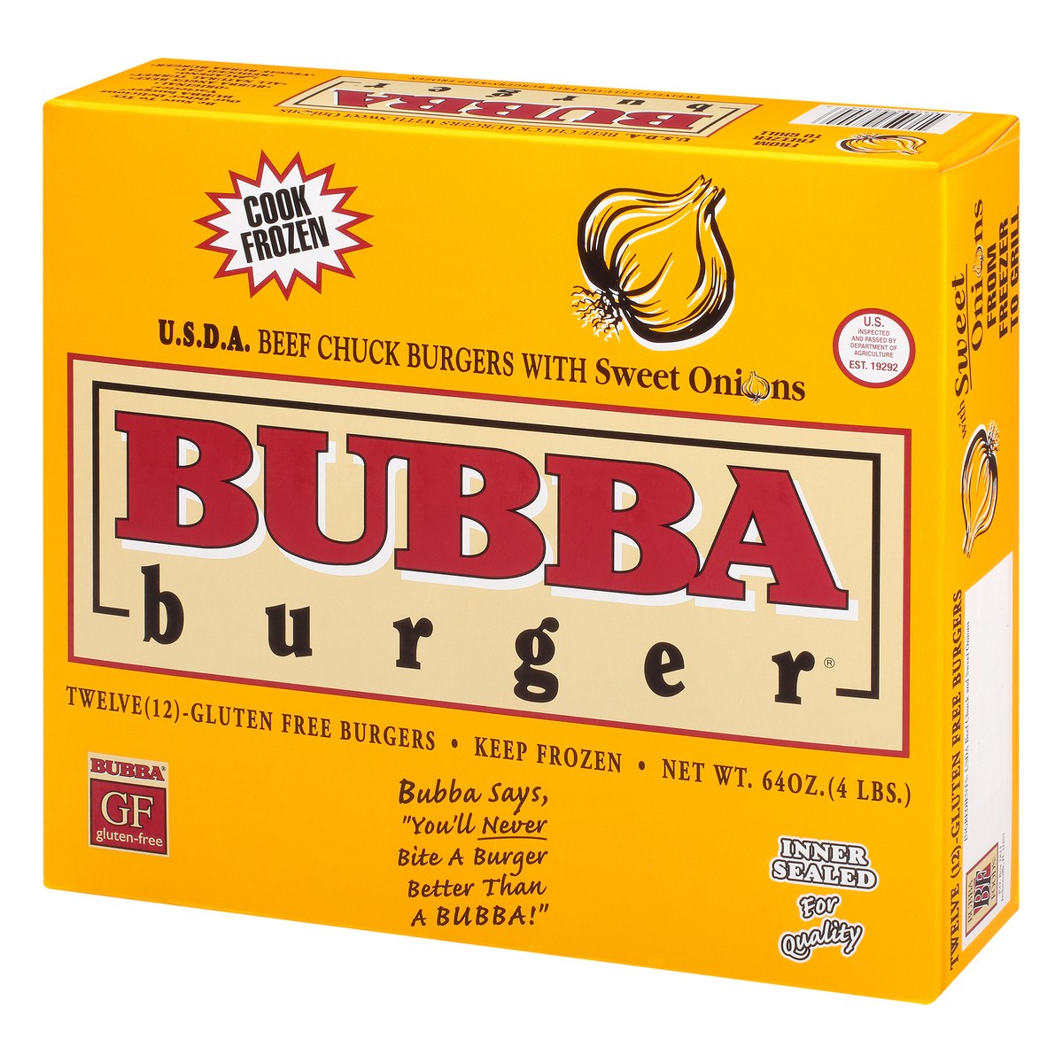 slide 4 of 9, BUBBA Burger Beef Chuck with Sweet Onions Burgers 12 ea, 12 ct