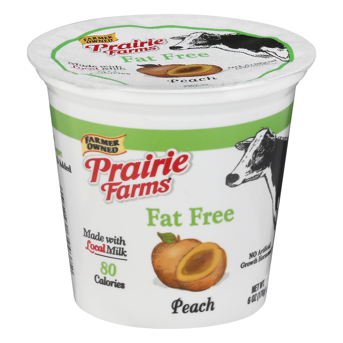 slide 3 of 12, Prairie Farms Fat Free Blended Peach Yogurt 6 oz, 6 oz