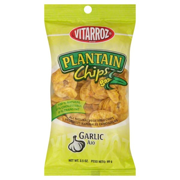 slide 1 of 1, Vitarroz Plantain Chips - Garlic, 3.5 oz