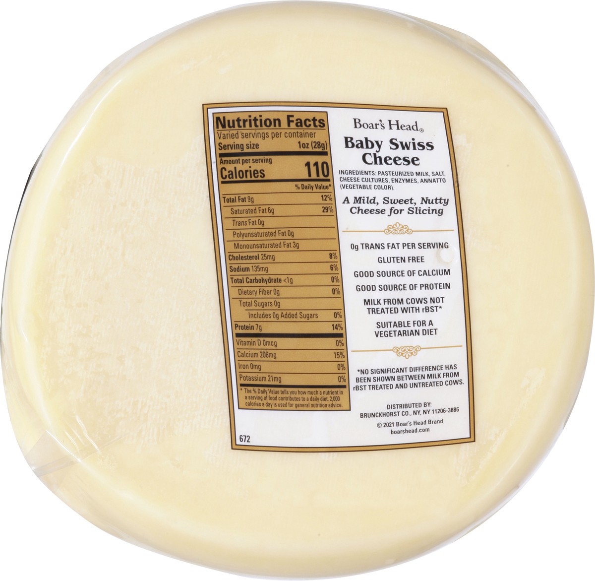 slide 6 of 9, Boar's Head Baby Swiss Cheese, per lb