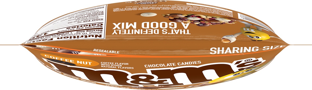 slide 6 of 9, M&M'S Coffee Nut Peanut Chocolatedy Sharing Size, 9.6 oz