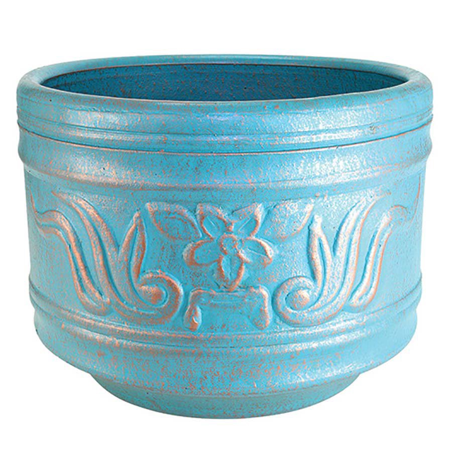 slide 1 of 1, PR Imports Copper Blue Flower Planter, 17 in