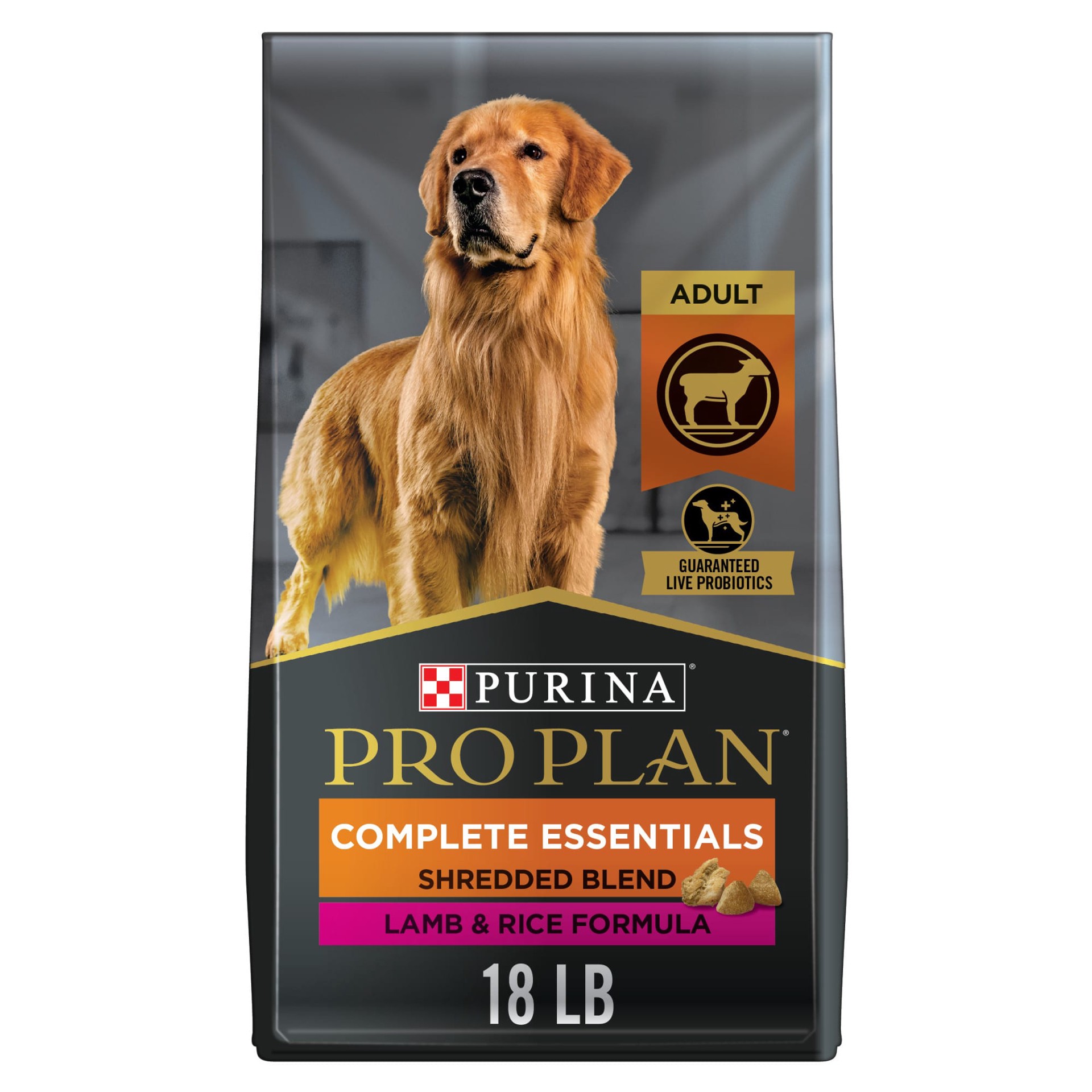 slide 1 of 5, Pro Plan Purina Pro Plan High Protein Dog Food With Probiotics for Dogs, Shredded Blend Lamb & Rice Formula, 18 lb