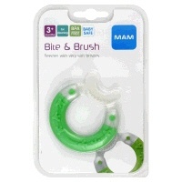 slide 1 of 1, MAM Bite and Brush 3+ Months Teether Assorted Colors, 1 ct