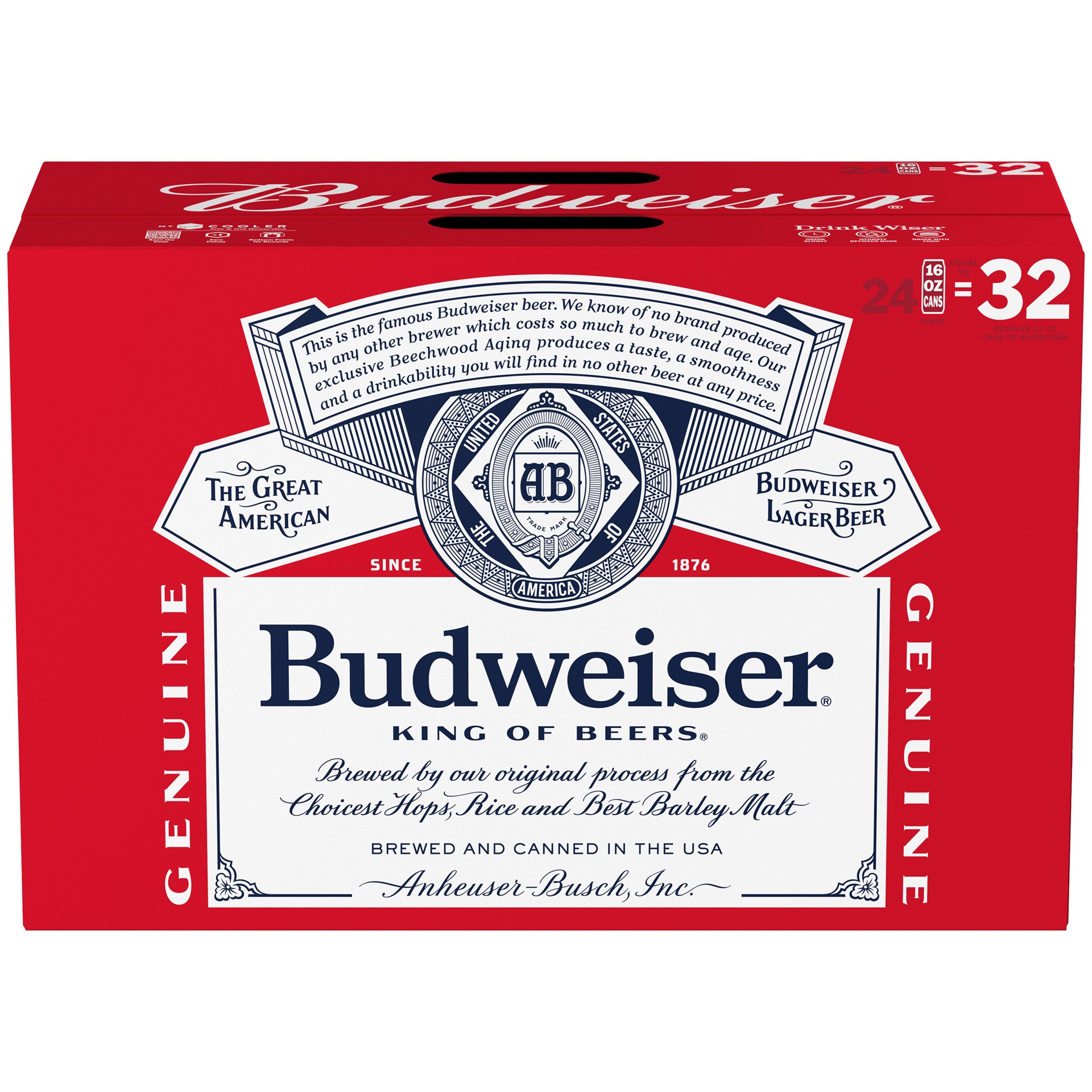 slide 4 of 4, Budweiser Beer 24 - 16 fl oz Cans, 24 ct; 16 fl oz