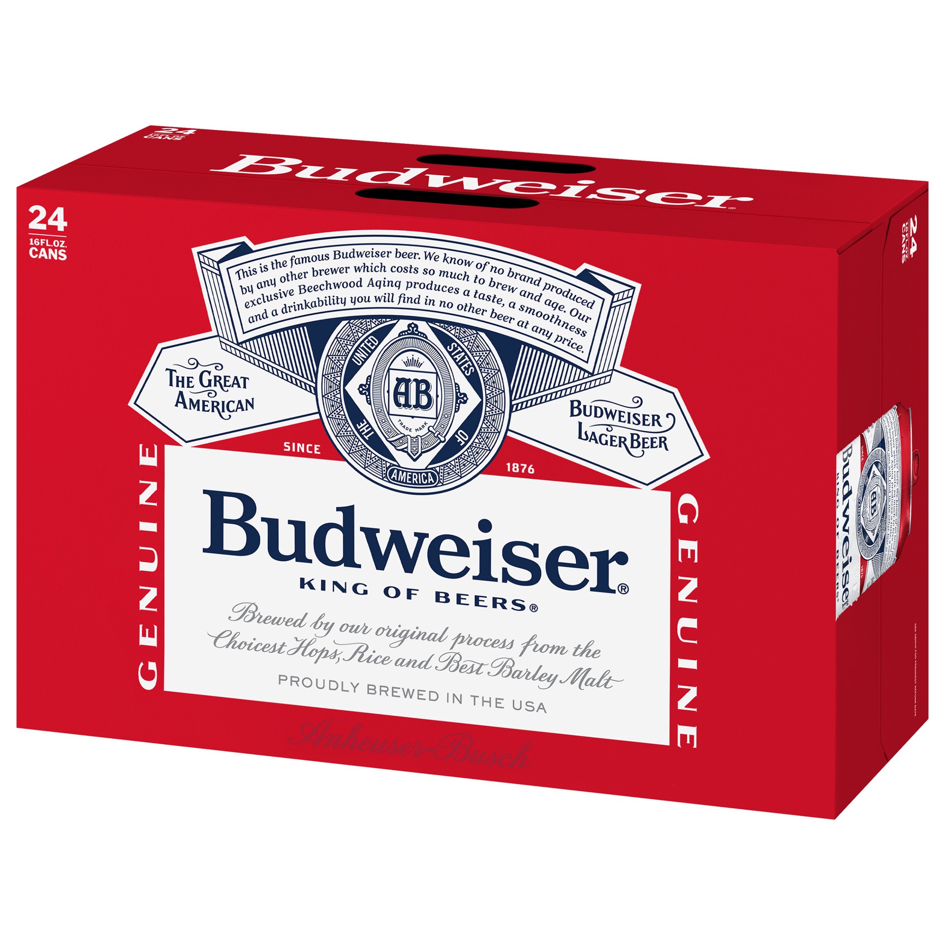 slide 3 of 4, Budweiser Beer 24 - 16 fl oz Cans, 24 ct; 16 fl oz