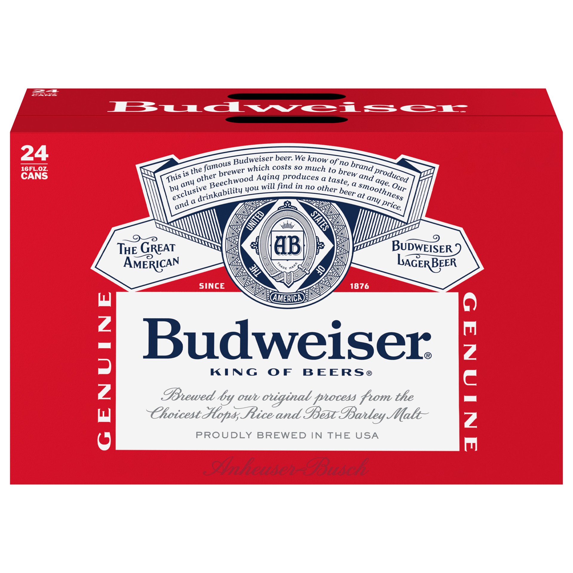 slide 2 of 4, Budweiser Beer 24 - 16 fl oz Cans, 24 ct; 16 fl oz