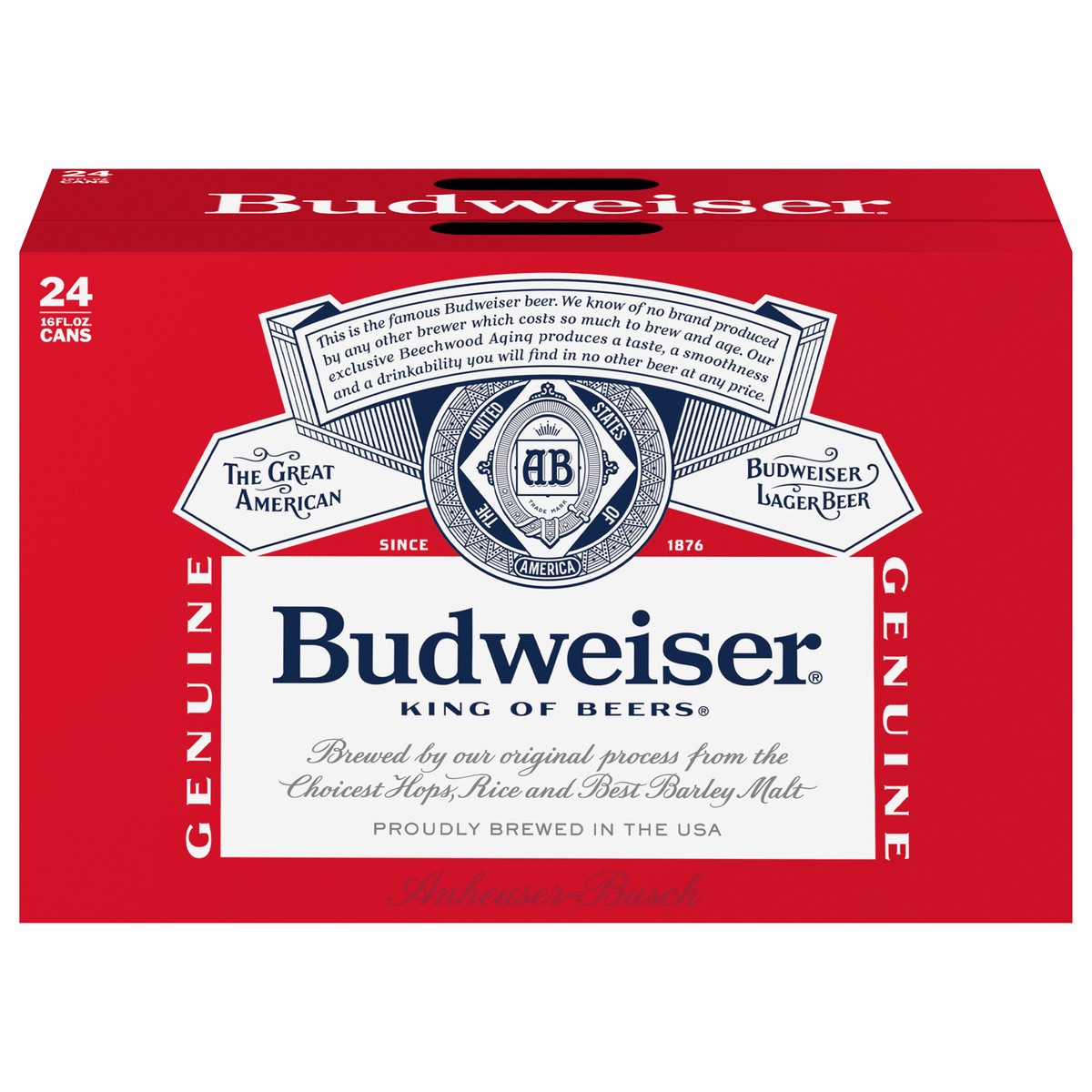 slide 1 of 4, Budweiser Beer 24 - 16 fl oz Cans, 24 ct; 16 fl oz