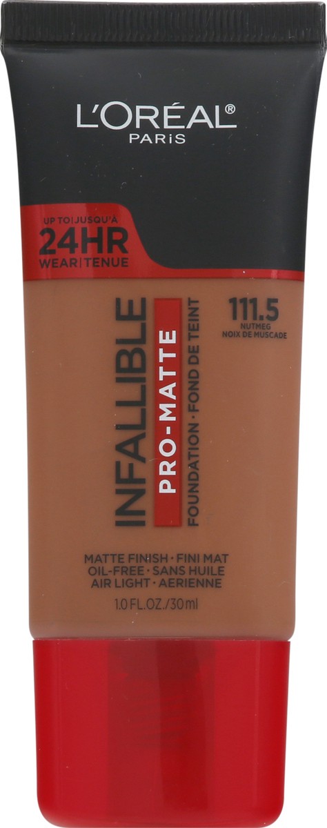 slide 7 of 11, L'Oréal Infallible Nutmeg 111.5 Pro-Matte Foundation 1.0 fl oz, 1 oz