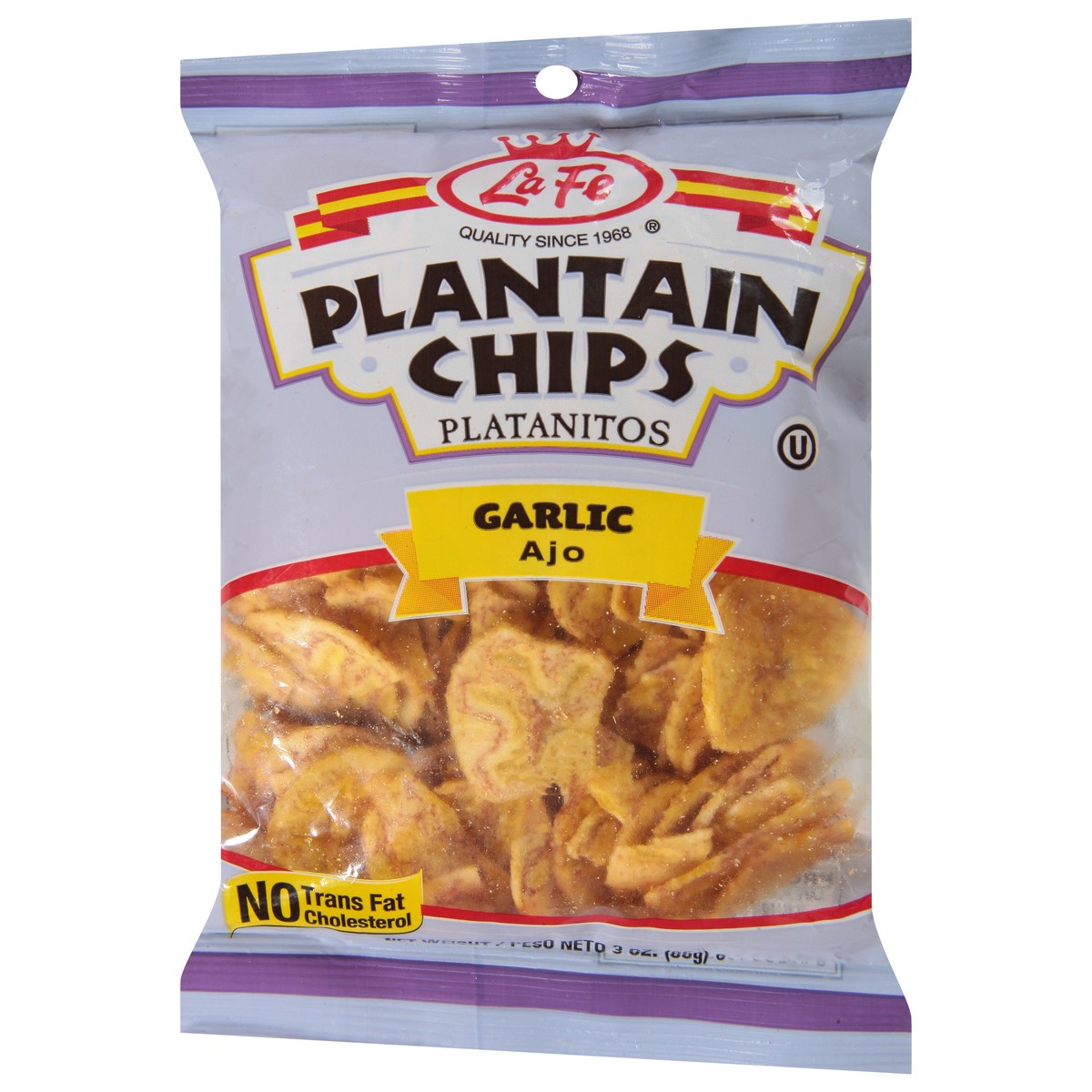 slide 8 of 9, La Fe Garlic Plantain Chips - 3 oz, 3 oz