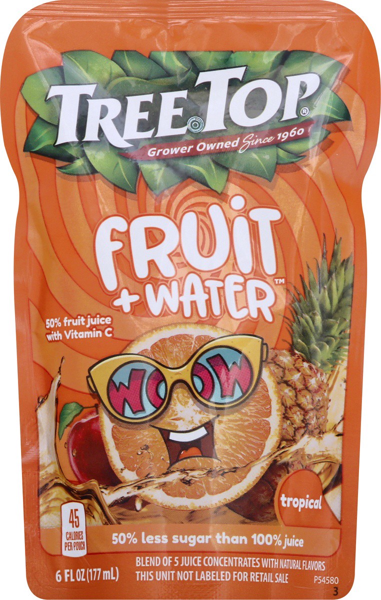 slide 6 of 9, Tree Top Fruit + Water Tropical Juice Drink, 8 ct