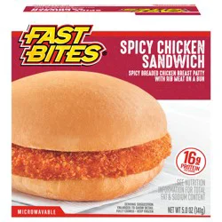 Fast Bites Spicy Breaded Chicken Sandwich, 5 oz (Frozen)