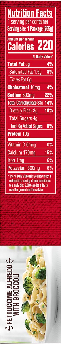 slide 11 of 14, Main Street Kitchen Fettuccini Alfredo Pasta with Broccoli Frozen Meal, 9 oz Box, 9 oz