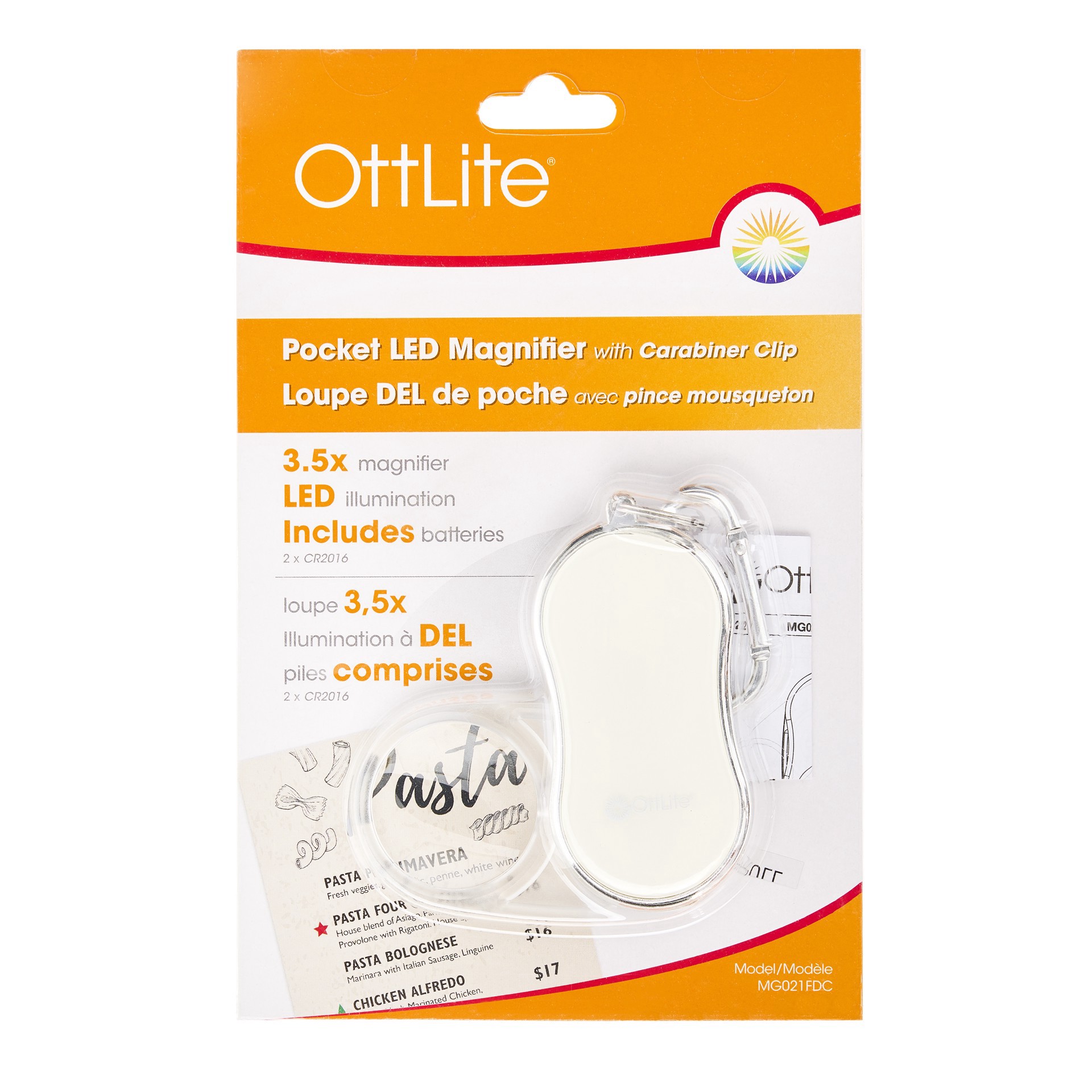slide 4 of 5, Ott Lite Ottlite Pocket Lighted Magnifier, 3.25 in x 1.75 in