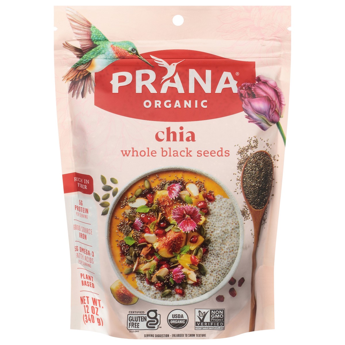 slide 1 of 9, prAna Whole Black Seeds Chia 12 oz, 12 oz