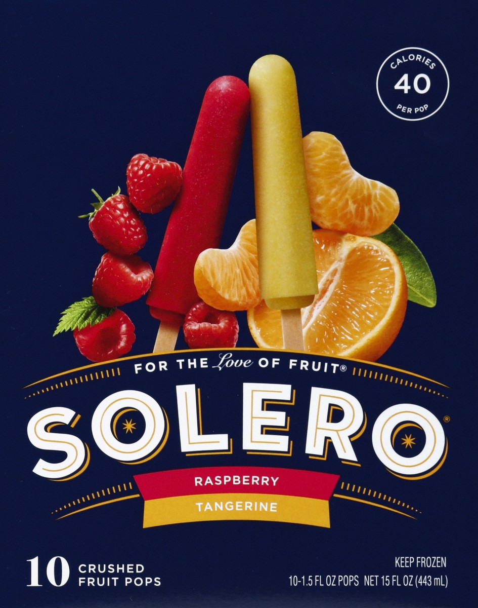 slide 4 of 4, Solero Crushed Fruit Pops - Raspberry Tangerine, 10 ct; 1.5 fl oz