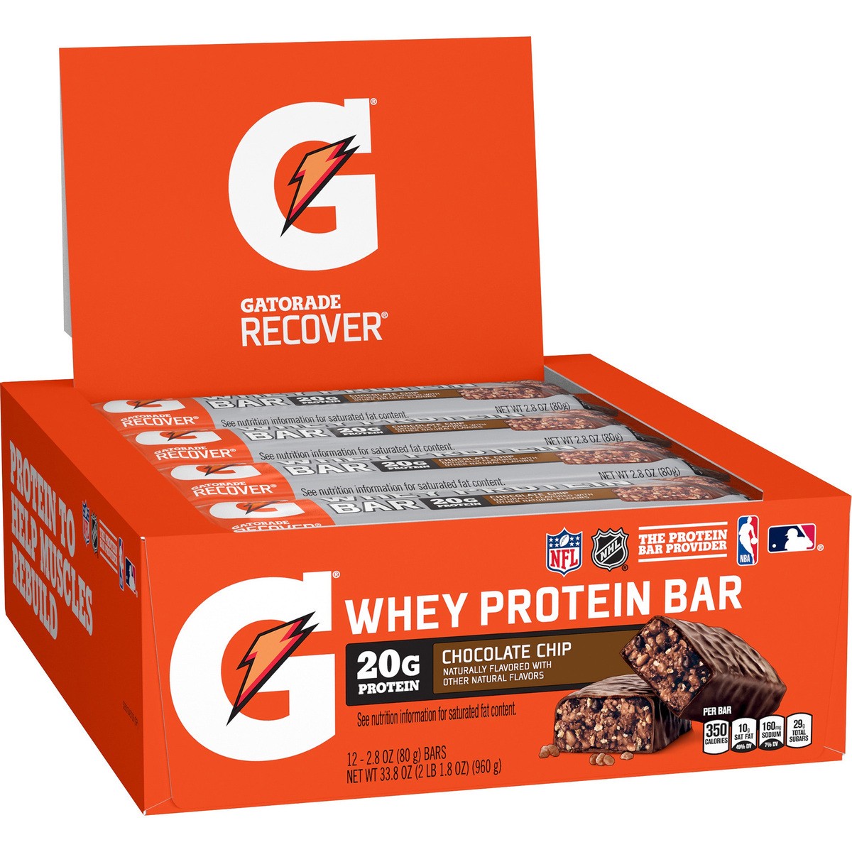 slide 5 of 7, Gatorade Whey Protein Bar, 2.1 lb