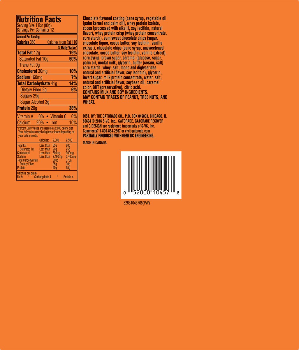 slide 6 of 7, Gatorade Whey Protein Bar, 2.1 lb