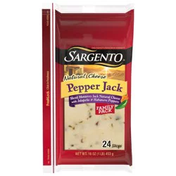 Sargento Sliced Pepper Jack Natural Cheese, 24 slices