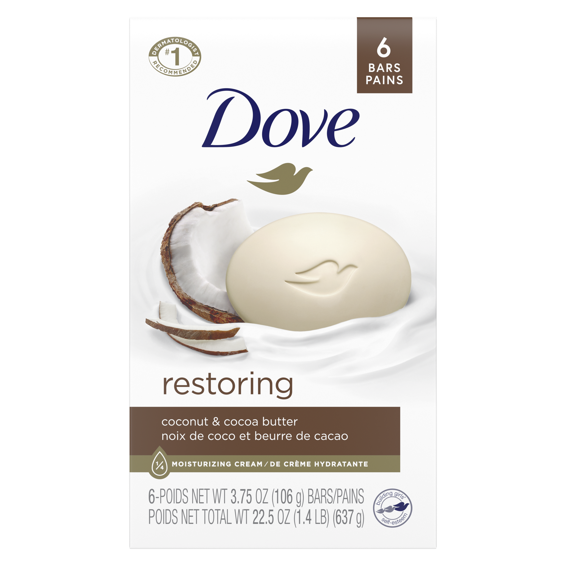 slide 3 of 5, Dove Beauty Bar Restoring Gentle Skin Cleanser, 6 ct