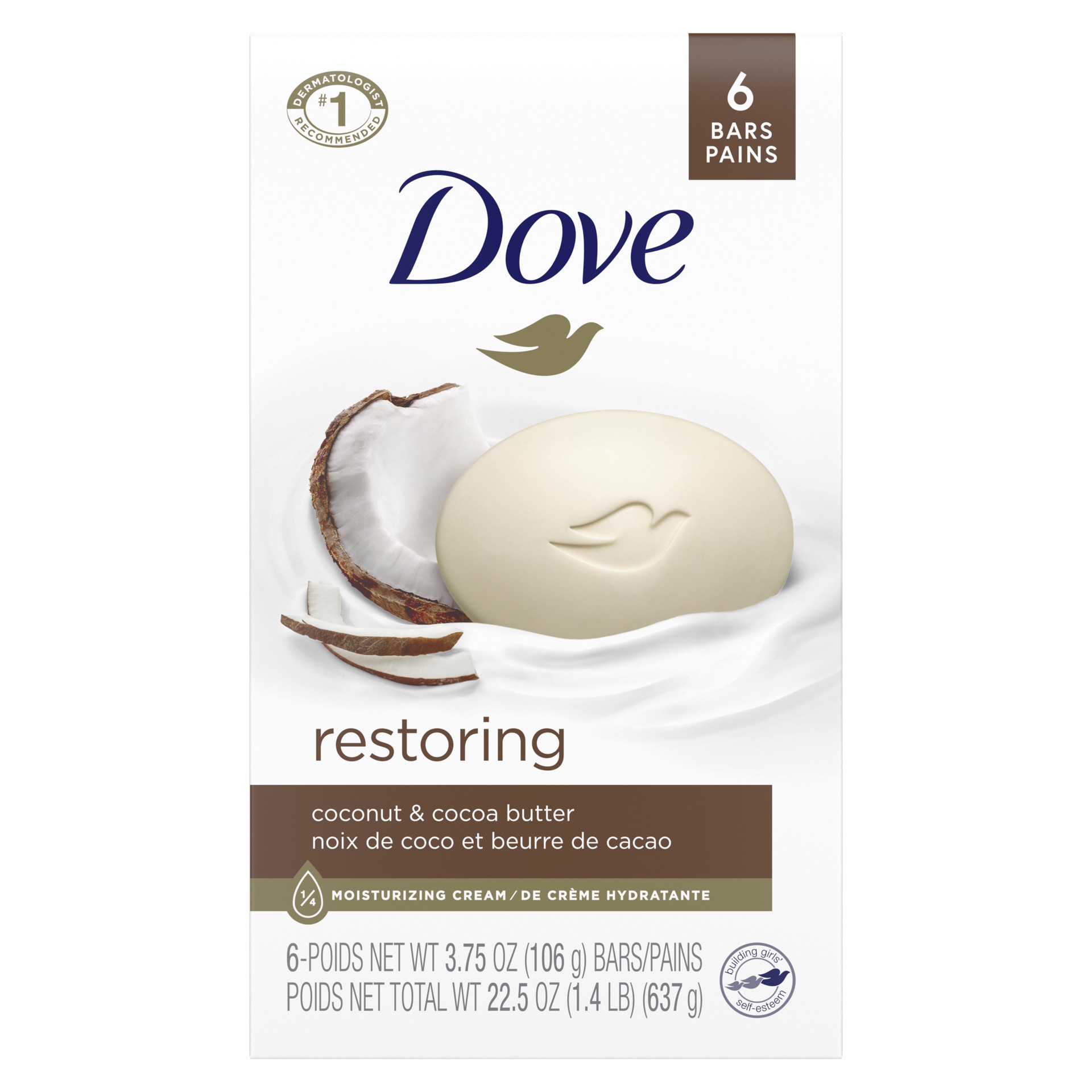 slide 1 of 5, Dove Beauty Bar Restoring Gentle Skin Cleanser, 6 ct