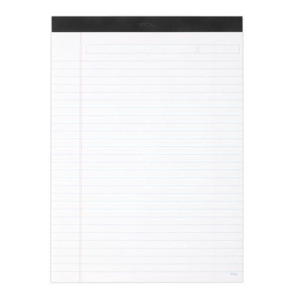 slide 7 of 7, TUL® Writing Pads, Letter Size, Wide Rule, 50 Sheets Per Pad, White, Pack Of 6 Pads, 6 ct