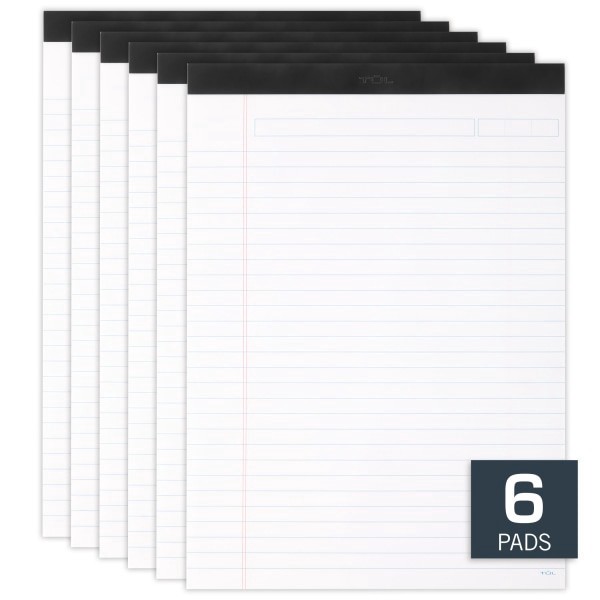 slide 3 of 7, TUL® Writing Pads, Letter Size, Wide Rule, 50 Sheets Per Pad, White, Pack Of 6 Pads, 6 ct