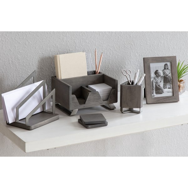 slide 2 of 8, Realspace® Orix Wood Picture Frame, 5-3/4"" x 7-3/4"", Matted For 4"" x 6"", Gray, 1 ct