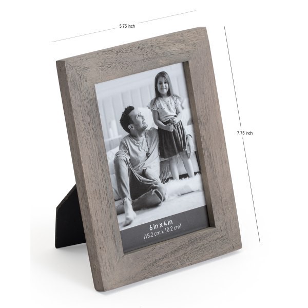 slide 8 of 8, Realspace® Orix Wood Picture Frame, 5-3/4"" x 7-3/4"", Matted For 4"" x 6"", Gray, 1 ct