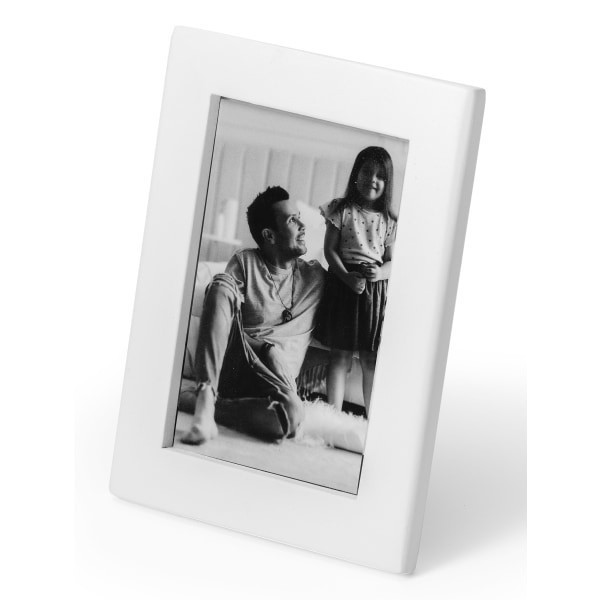 slide 6 of 7, Realspace® Luna Wood Picture Frame, 5-3/4"" x 7-3/4"", Matted For 4"" x 6"", White, 1 ct