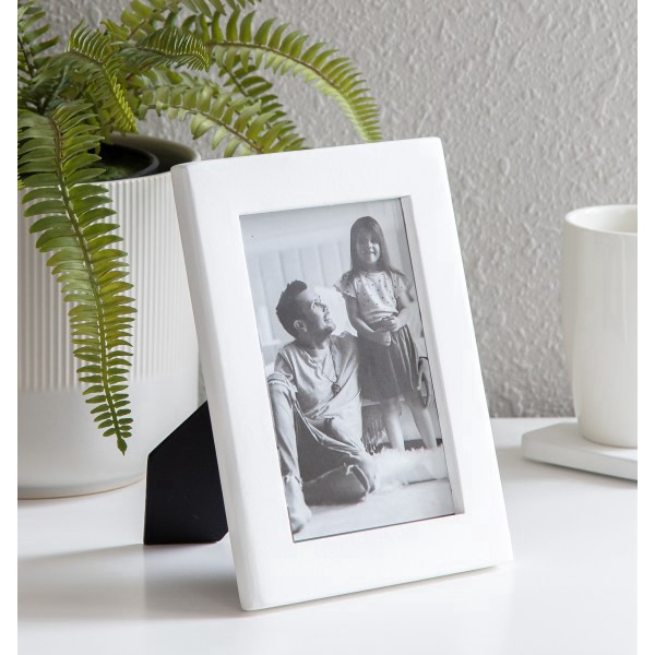 slide 7 of 7, Realspace® Luna Wood Picture Frame, 5-3/4"" x 7-3/4"", Matted For 4"" x 6"", White, 1 ct
