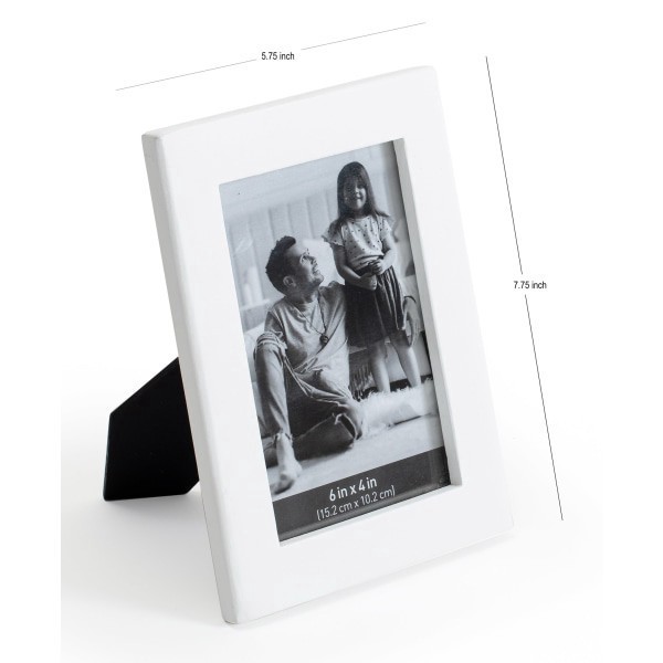 slide 5 of 7, Realspace® Luna Wood Picture Frame, 5-3/4"" x 7-3/4"", Matted For 4"" x 6"", White, 1 ct