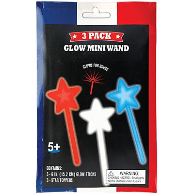 slide 1 of 1, Destination Holiday Patriotic Mini Star Glow Wands, 3 ct