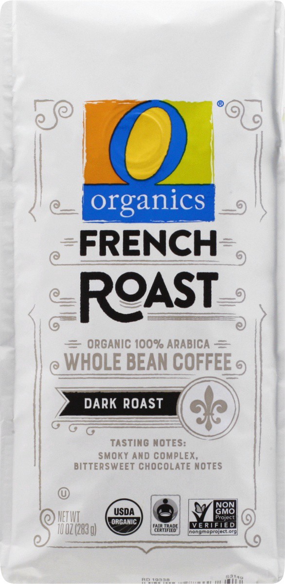 slide 6 of 9, O Organics Coffee Whole Beans Dark Roast French Roast, 10 oz