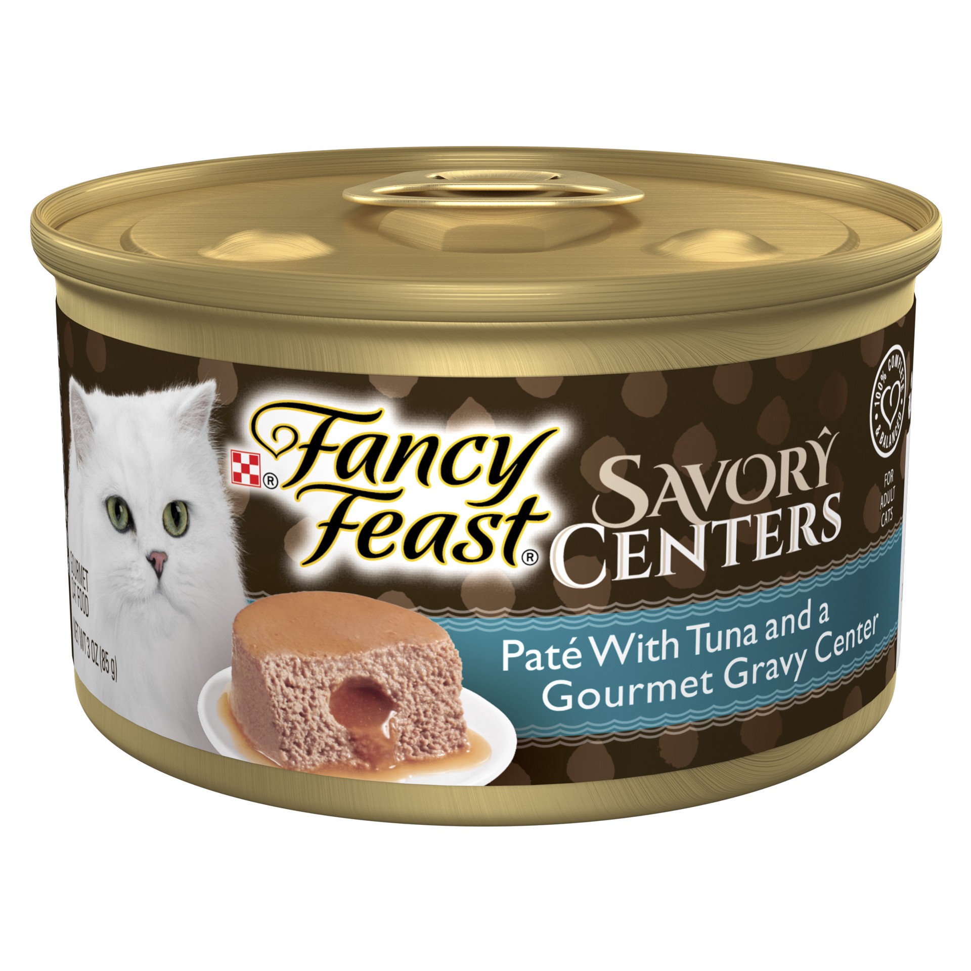 slide 1 of 9, Fancy Feast Purina Fancy Feast Savory Centers Pate Adult Wet Cat Food With Tuna and a Gravy Center, 3 oz